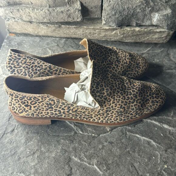 Lucky Brand Cahill suede leopard print slip casual on Loafer Flats womens size 8 - Picture 3 of 7